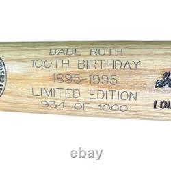 Vintage 1995 Babe Ruth Louisville Slugger 100th Anniversary #'d 36 Baseball Bat