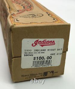 Vintage 1999 Cleveland Indians Heavy Hitter Carved Baseball Bat New Box Damage