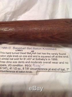 Vintage 19th century baseball bat Baton Knobbed