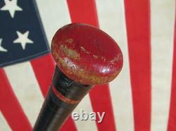 Vintage 50s Hanna Batrite Wood Striped Baseball Bat Ed Mathews On Deck Weighted
