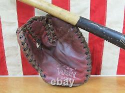 Vintage Adirondack Baseball Bat with Varsity Leather Glove Both Gil Hodges Dodgers