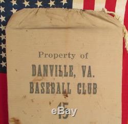 Vintage Antique Danville, VA. Baseball Club Equipment Gear Bag Virginia Bats/Balls