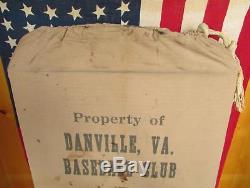 Vintage Antique Danville, VA. Baseball Club Equipment Gear Bag Virginia Bats/Balls