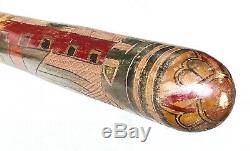 Vintage Antique Folk Art Indian Head Carved Wood Florida Baseball Bat