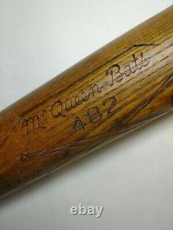 Vintage Antique McQueen Baseball Bat Model 482 RARE EXCELLENT Belmont, NY 34