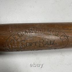 Vintage Antique Original Softball Bat Diamond Mfg. Co. D40 St. Louis 34 USA