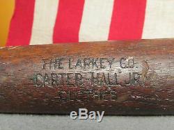 Vintage Antique Wood Baseball Bat Larkey Co. Carter Hall Jr. Clothes Promo 35