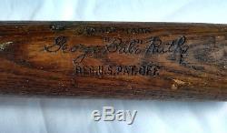 Vintage Babe Ruth 40 B. R. Louisville Slugger Bone Rubbed Baseball Bat 35