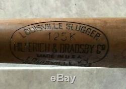 Vintage Babe Ruth H&B Louisville Slugger 125 125K Model Baseball Bat 29 18 oz