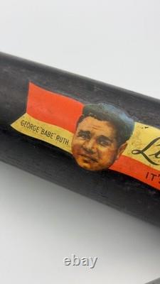 Vintage Babe Ruth Little League Louisville Slugger Black Baseball Bat Rare