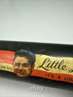 Vintage Babe Ruth Little League Louisville Slugger Black Baseball Bat Rare