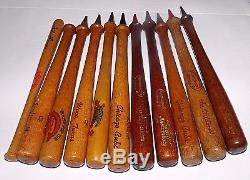 Vintage Baseball Bat Pencil Lot Ted Williams, Ted Lyons, Louisville Slugger