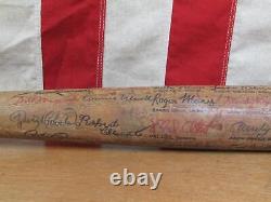 Vintage Baseball Bat Wood withHall Of Fame Players Signature Marks 35 Folk Art