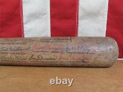 Vintage Baseball Bat Wood withHall Of Fame Players Signature Marks 35 Folk Art