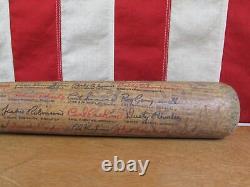 Vintage Baseball Bat Wood withHall Of Fame Players Signature Marks 35 Folk Art