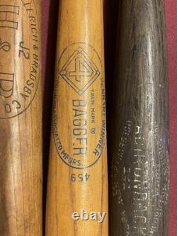 Vintage Baseball Bats Lot H&B J2 Mickey Mantle Bagger 459 Adirondack 141