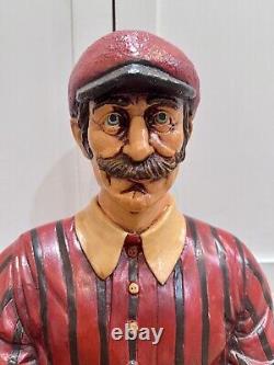 Vintage Baseball Player Bat Thermometer Statue