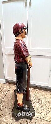 Vintage Baseball Player Bat Thermometer Statue