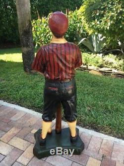 Vintage Baseball Player Bat Thermometer Statue