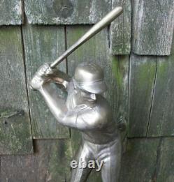 Vintage Baseball Trophy Award Bronze Metal Batter Batting Hitter At Bat 15 Tall