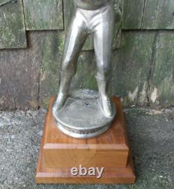 Vintage Baseball Trophy Award Bronze Metal Batter Batting Hitter At Bat 15 Tall