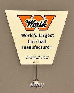 Vintage Baseball Worth World's Largest Bat/ball Manufacturer Advertising Sign