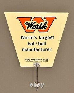 Vintage Baseball Worth World's Largest Bat/ball Manufacturer Advertising Sign