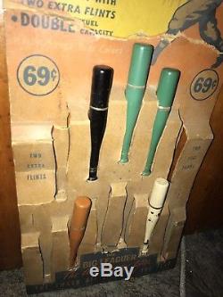 Vintage Big Leaguer Bat Liters Baseball Bat Lighters With Store Display! SCARCE