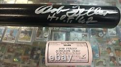 Vintage Bob Feller HOF 1962 signed baseball bat with COA