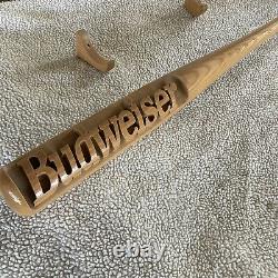 Vintage Budweiser Wood Carved Baseball Bat Bar Display 35 Rare