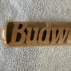 Vintage Budweiser Wood Carved Baseball Bat Bar Display 35 Rare