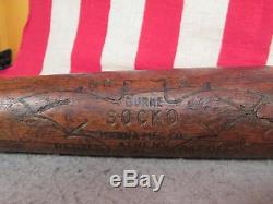 Vintage Burke Wood Socko Baseball Bat Hanna Mfg Co.'Bat' Brand 32 Antiique