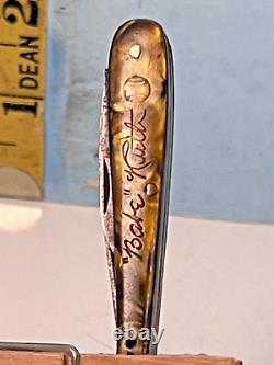 Vintage Camillus Cutlery Babe Ruth Baseball Bat 2-Blade Pocket Knife