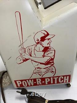 Vintage Collectible Display POW-R-PITCH Baseball Pitching Machine NOT WORKING