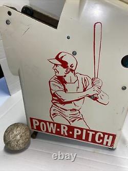 Vintage Collectible Display POW-R-PITCH Baseball Pitching Machine NOT WORKING