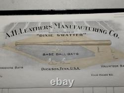 Vintage DIXIE SWATTER Baseball Bat Blank Invoice Dickson TN Vintage DIXIE SWATTER Baseball Bat Blank Invoice Dickson TN