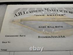 Vintage DIXIE SWATTER Baseball Bat Blank Invoice Dickson TN Vintage DIXIE SWATTER Baseball Bat Blank Invoice Dickson TN