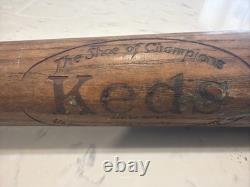 Vintage Early 1920's Wooden Baseball Bat KEDS Shoes Advertisement- RARE RARE