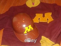 Vintage Fiberglass University Minnesota Abc Batting Helmet Baseball Game Used