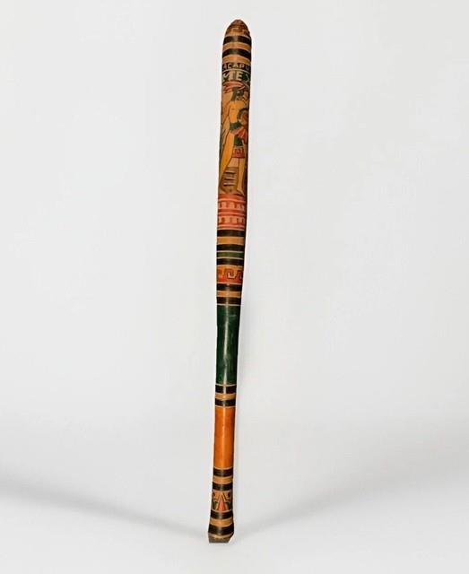 Vintage Folk Art Carved Wood Baseball Bat Acapulco Mexico 1970s Rare