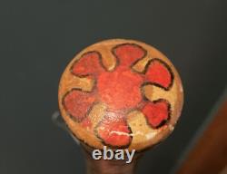 Vintage Folk Art Carved Wood Baseball Bat Acapulco Mexico 1970s Rare