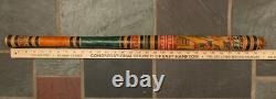 Vintage Folk Art Carved Wood Baseball Bat Acapulco Mexico 1970s Rare