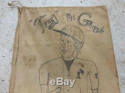 Vintage Folk Art Drawing on Baseball Bat Bag Warrendale Little League