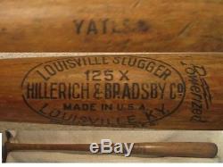 Vintage Game Used 1937 H&B 125 X Bat Yates experimental first foil stamping