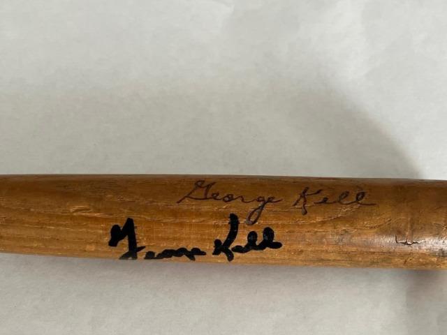 Vintage George Kell Autographed Louisville Slugger Bat Hof Detroit Tiger Stadium