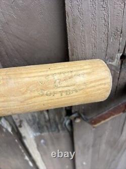 Vintage Grier Mfg Co No 8 Softball Bat Wood Ash Greenville SC 34