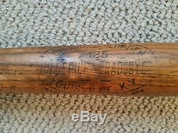 Vintage H&B 1917 to 1921 Pro Model 125 Dash Dot Dash Oil Tempered Baseball Bat