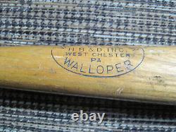 Vintage H. B. & D INC. WEST CHESTER WALLOPER Baseball Bat WEST CHESTER PA