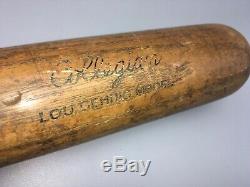 Vintage Hillerich & Bradsby 12S Lou Gehrig Model Baseball bat Collegian