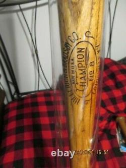 Vintage Hillerich & Bradsby Champion Wood Baseball Bat No. 8 Antique Bat SP RARE